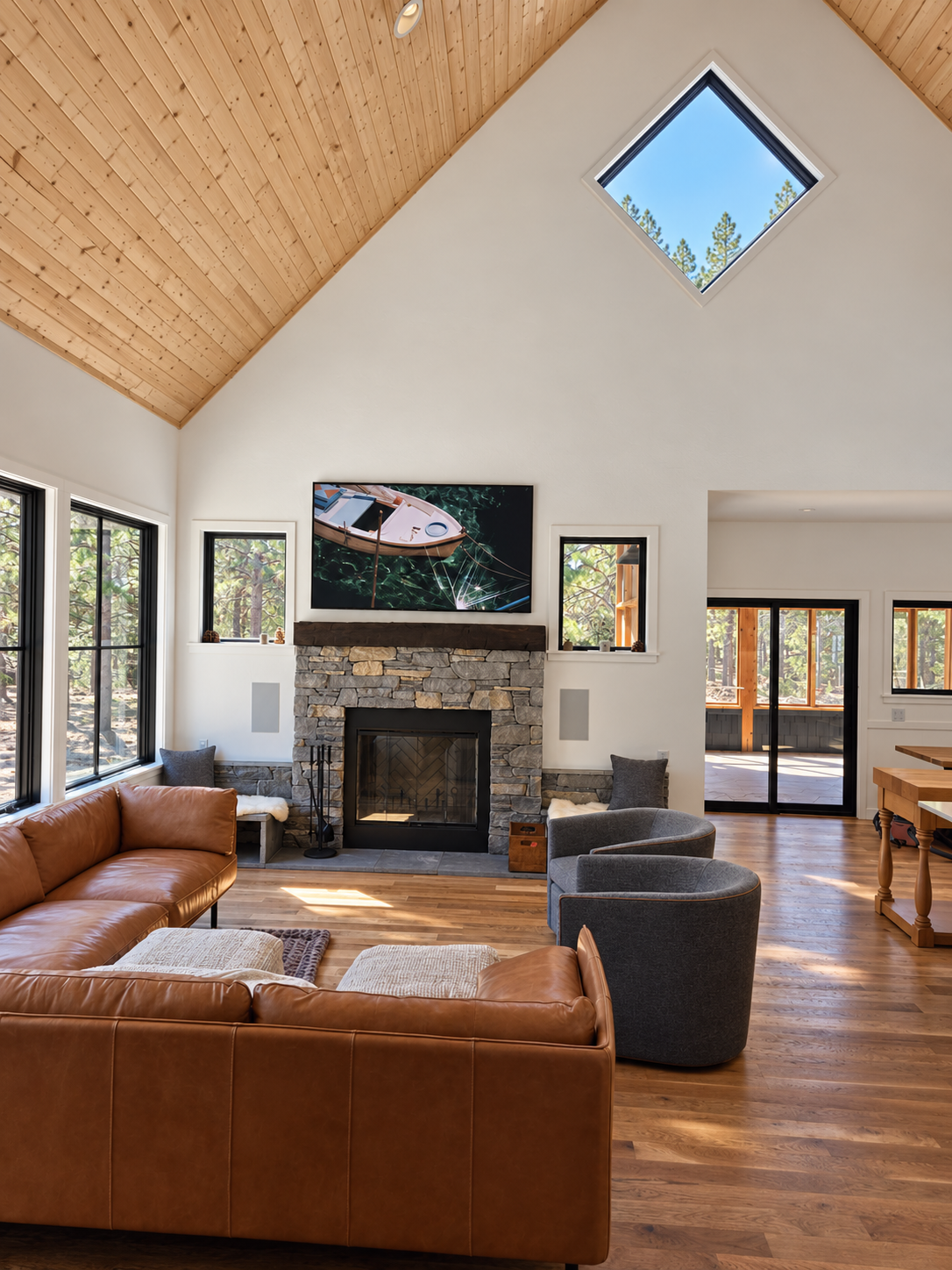 Leavenworth retrofit: completed television and in-wall speaker installation